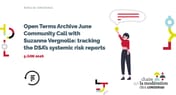 Slide with title of the event, logos and a woman holding a text bubble